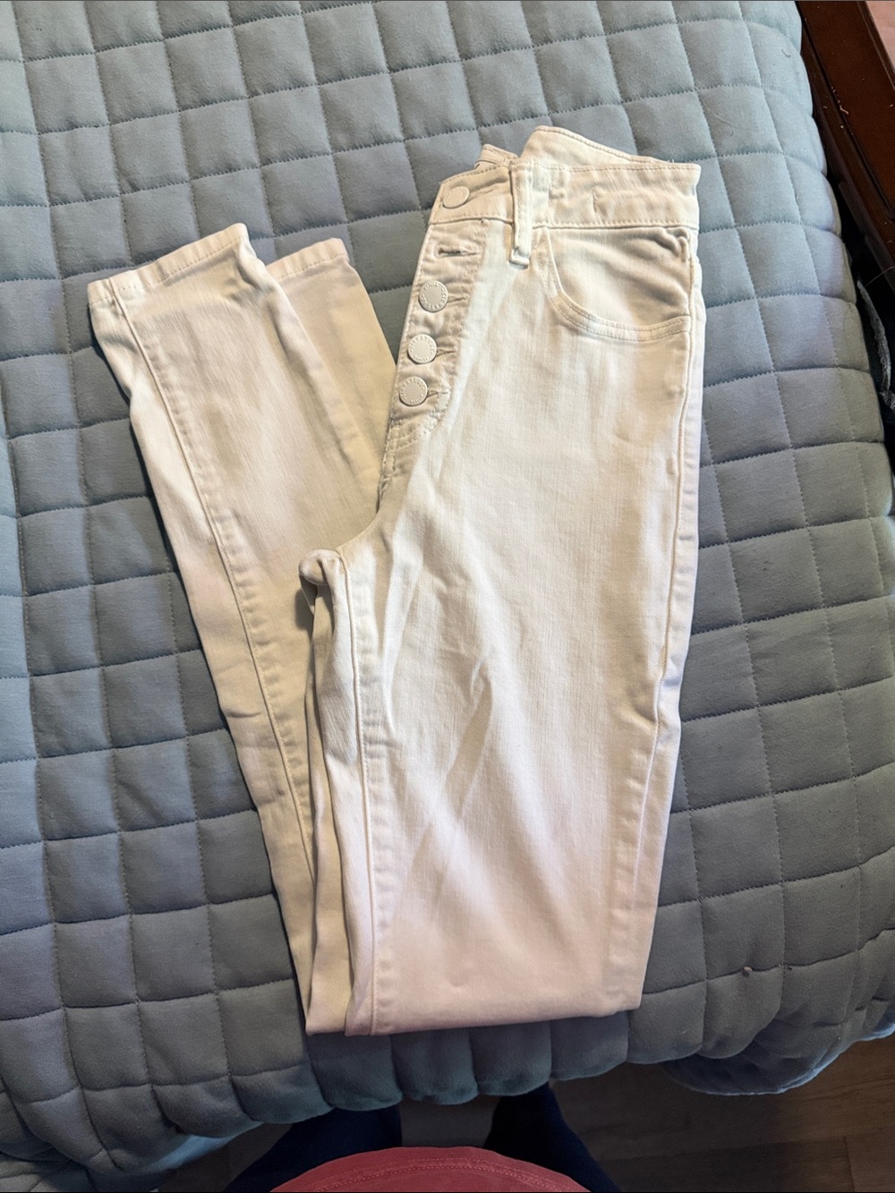 KanCan High-Rise White Button-Fly Jeans